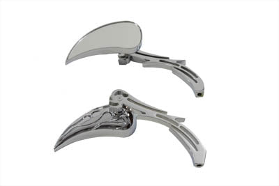 HARLEY Chrome Billet Teardrop Mirror Set Fits 1965-UP All, models for left and right side applicatio