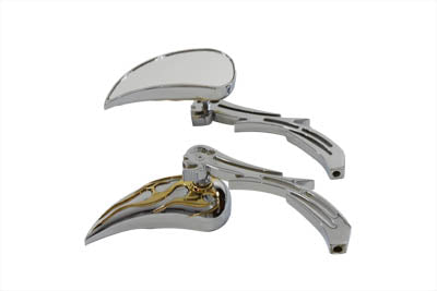 HARLEY Chrome Billet Teardrop Mirror Set Fits 1965-UP All, models for left and right side applicatio