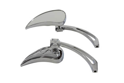 HARLEY Chrom Billet Teardrop Spiegelset passend für alle Modelle ab 1965, für linke und rechte Seite