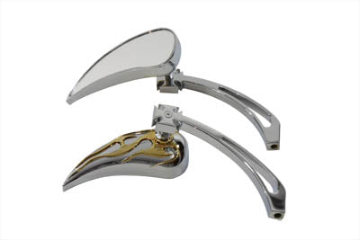 HARLEY Chrom Billet Teardrop Spiegelset, passend für alle Modelle ab 1965, für linke und rechte Seite