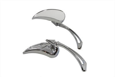 HARLEY Chrom Billet Teardrop Spiegelset passend für alle Modelle ab 1965, für linke und rechte Seite