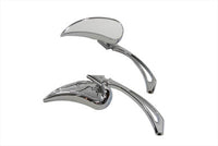 HARLEY Chrom Billet Teardrop Spiegelset passend für alle Modelle ab 1965, für linke und rechte Seite
