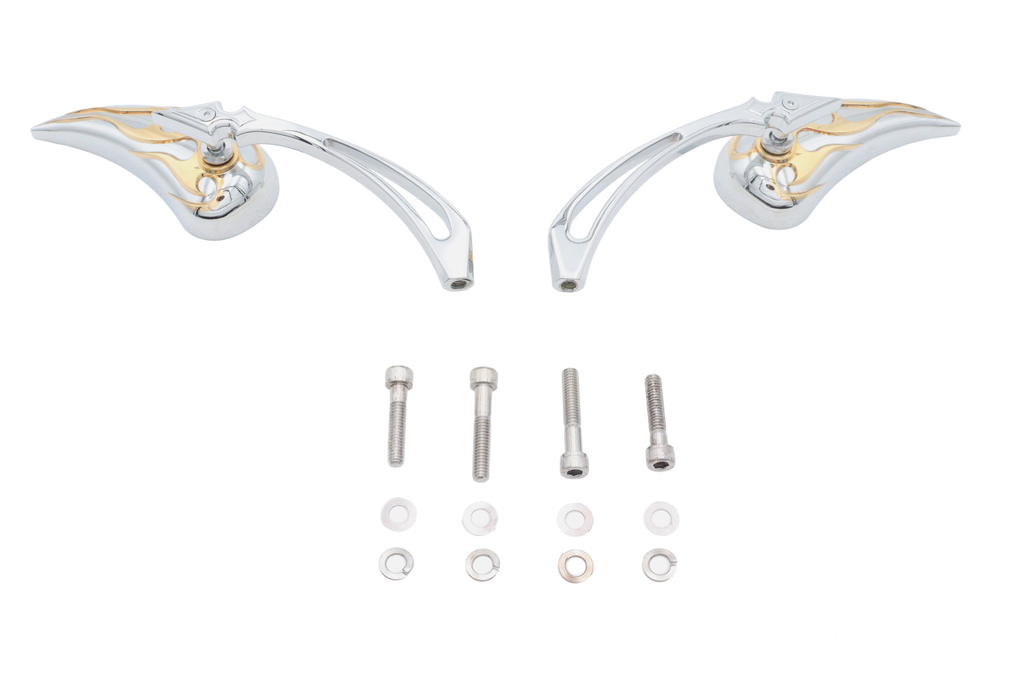 HARLEY Chrome Billet Teardrop Mirror Set Fits 1965-UP All, models for left and right side applicatio