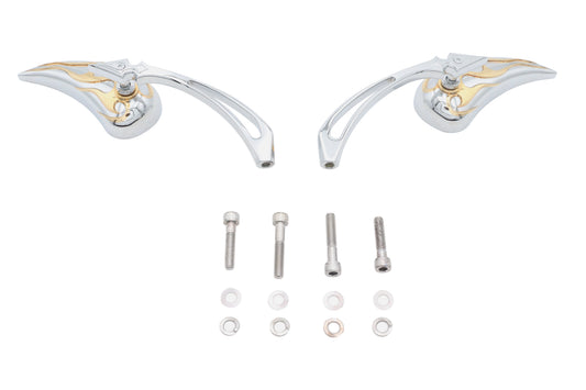 HARLEY Chrom Billet Teardrop Spiegelset Passend für alle Modelle von 1965 bis heute, für linke und rechte Seite