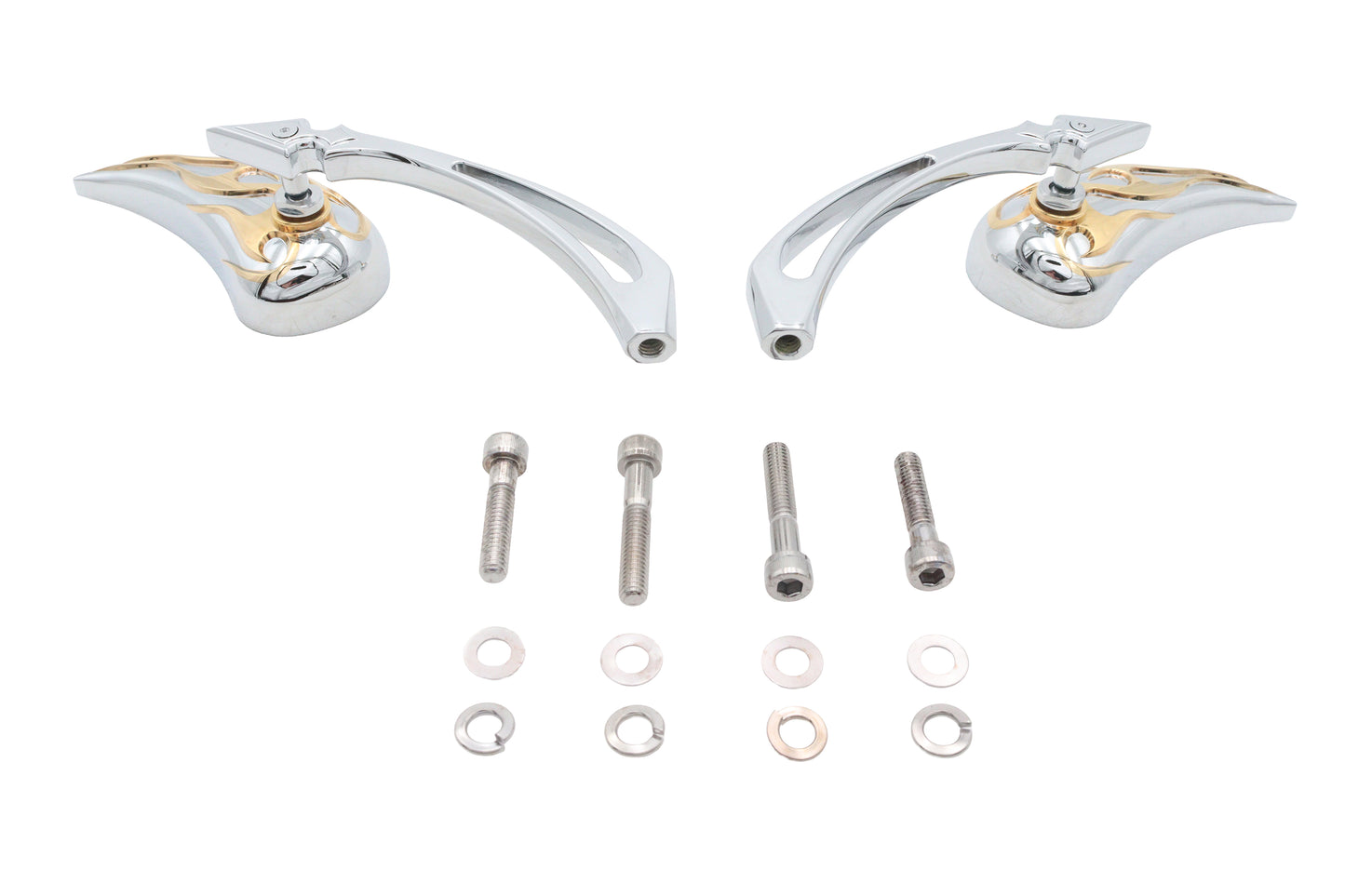 HARLEY Chrome Billet Teardrop Mirror Set Fits 1965-UP All, models for left and right side applicatio