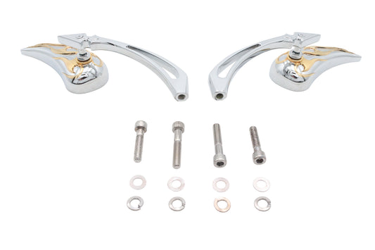 HARLEY Chrom Billet Teardrop Spiegelset Passend für alle Modelle von 1965 bis heute, für linke und rechte Seite