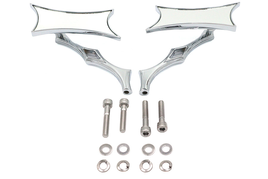 HARLEY Oblique Spiegel-Set Billet Chrom, passend für alle Modelle ab 1965, für links und rechts