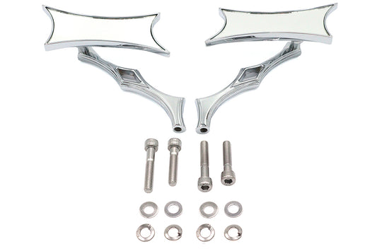HARLEY Oblique Spiegel-Set Billet Chrom, passend für alle Modelle ab 1965, für links und rechts