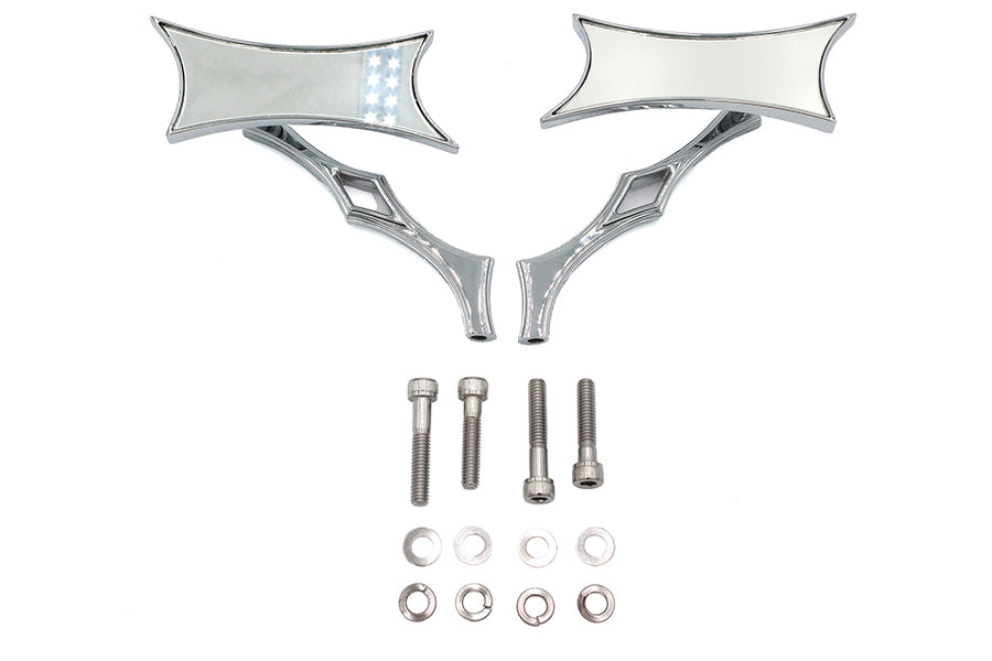 HARLEY Oblique Spiegel-Set Billet Chrom, passend für alle Modelle ab 1965, für links und rechts
