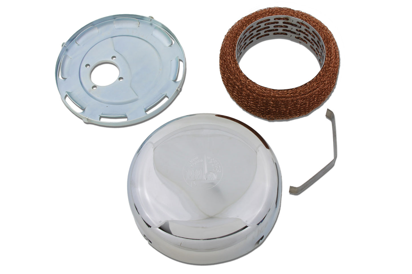 HARLEY 7 Zoll Linkert World's Fair J-Slot Style Luftfilter komplett, passend für 1941-1965 FL, 1936-1952 E