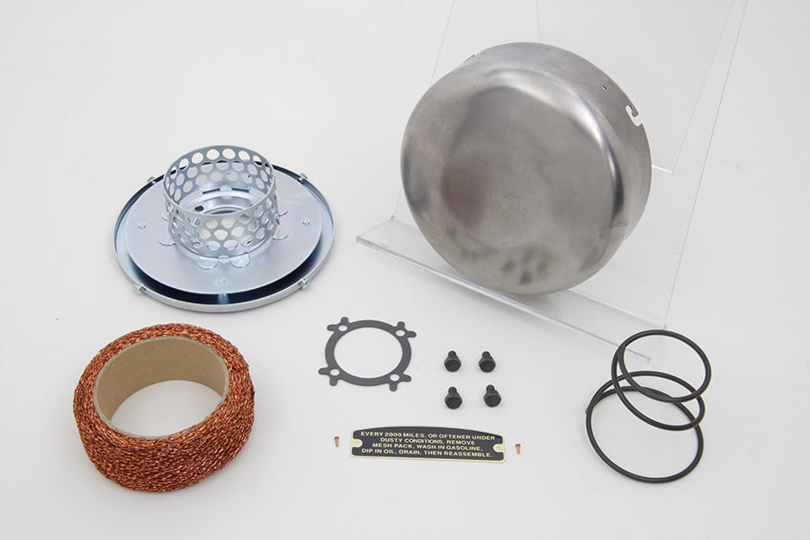 HARLEY Smooth Raw J-Slot Luftfilter passend für 1941-1948 UL,   1941-1952 WL,