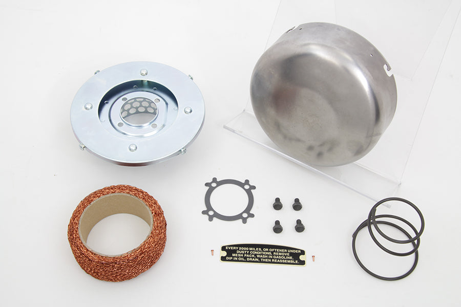 HARLEY Smooth Raw J-Slot Luftfilter passend für 1941-1948 UL,   1941-1952 WL,