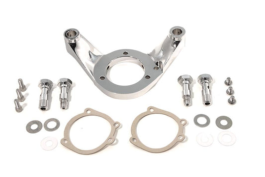 HARLEY Air Cleaner Bracket Kit Chrome Billet Fits 0-  Custom, application S&S E carburetor to S&S Ai