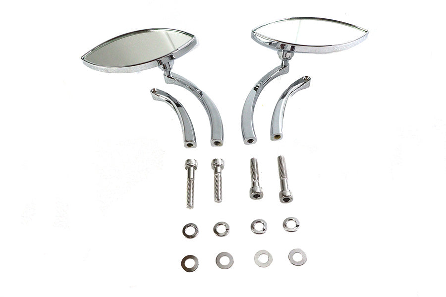 HARLEY Eagle Eye Spiegel Set Billet Chrom Passt für alle Modelle ab 1965, für links- und rechtsseitige Anwendung