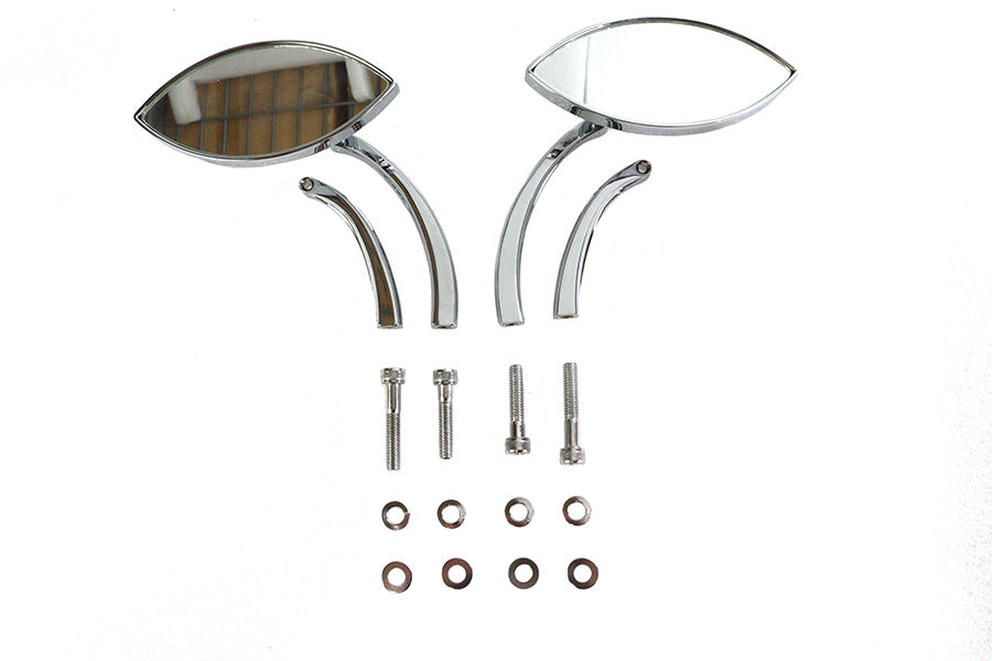 HARLEY Eagle Eye Spiegel Set Billet Chrom Passt für alle Modelle ab 1965, für links- und rechtsseitige Anwendung