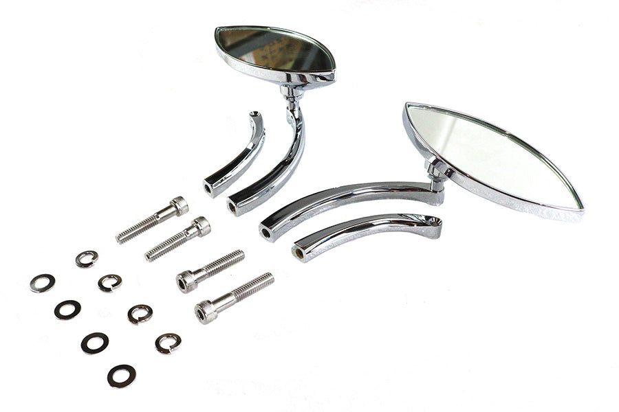 HARLEY Eagle Eye Spiegel Set Billet Chrom Passt für alle Modelle ab 1965, für links- und rechtsseitige Anwendung