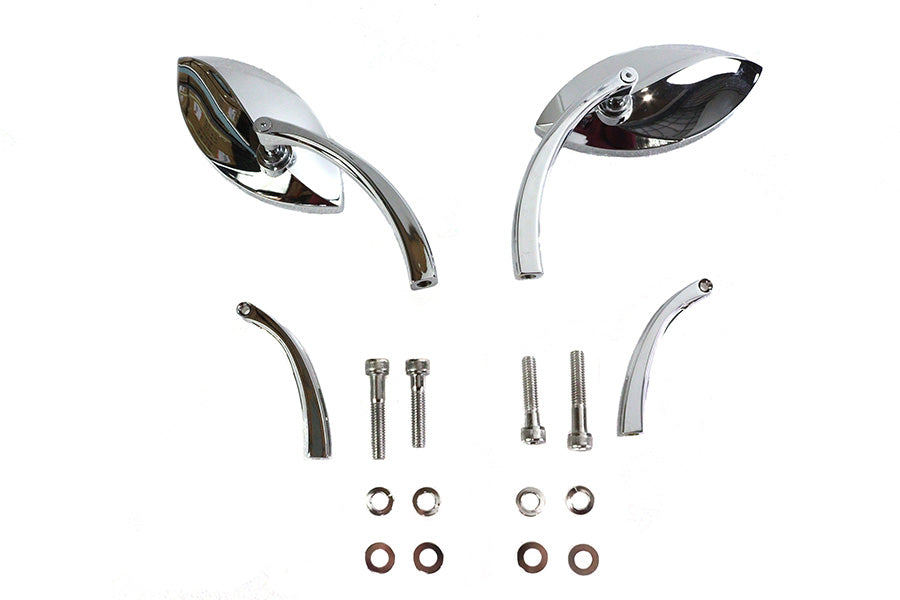 HARLEY Eagle Eye Spiegel Set Billet Chrom Passt für alle Modelle ab 1965, für links- und rechtsseitige Anwendung