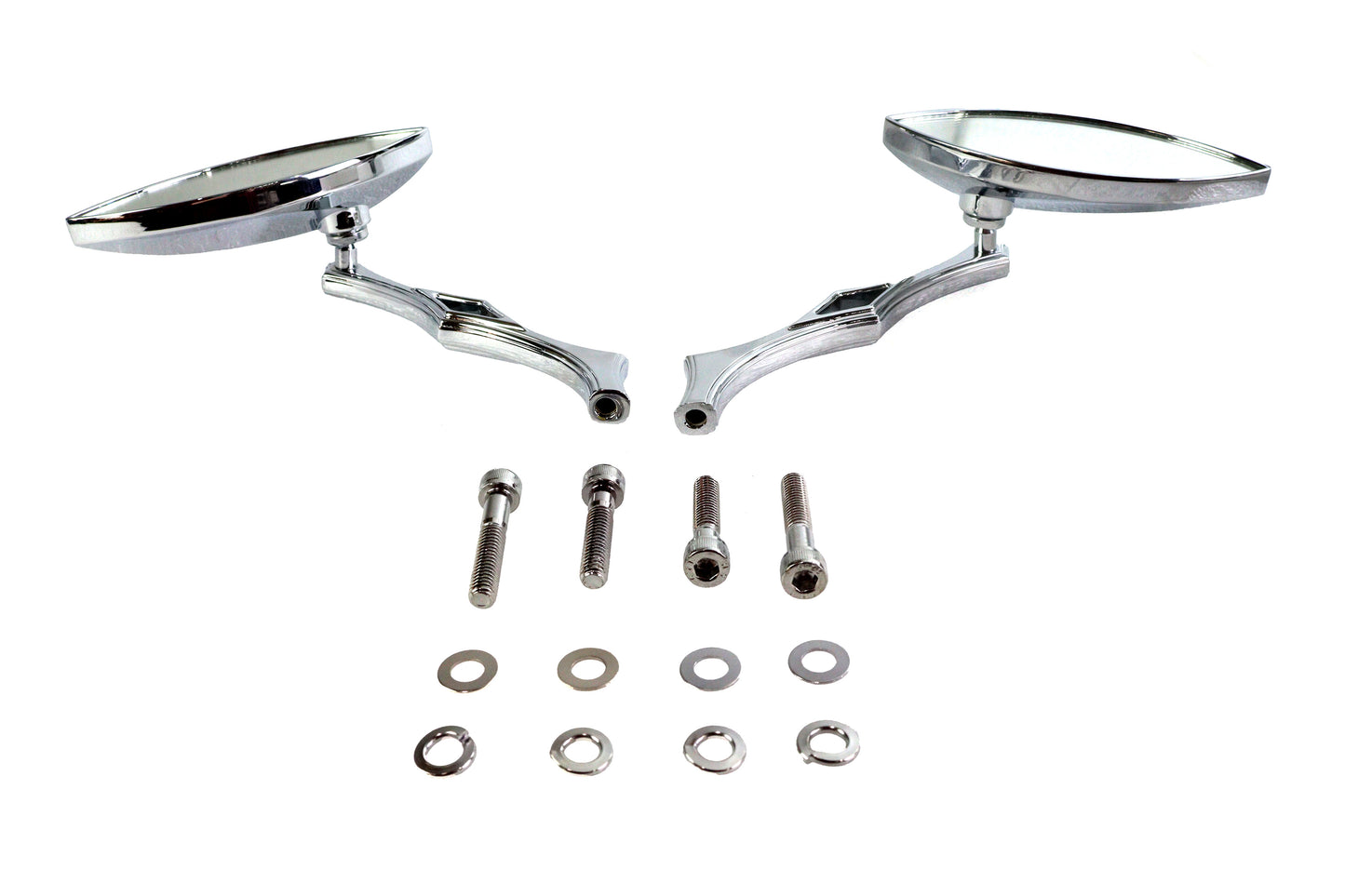 HARLEY Eagle Eye Spiegel-Set Billet Chrom Passt für 1965-UP alle Modelle, für linke und rechte Seite