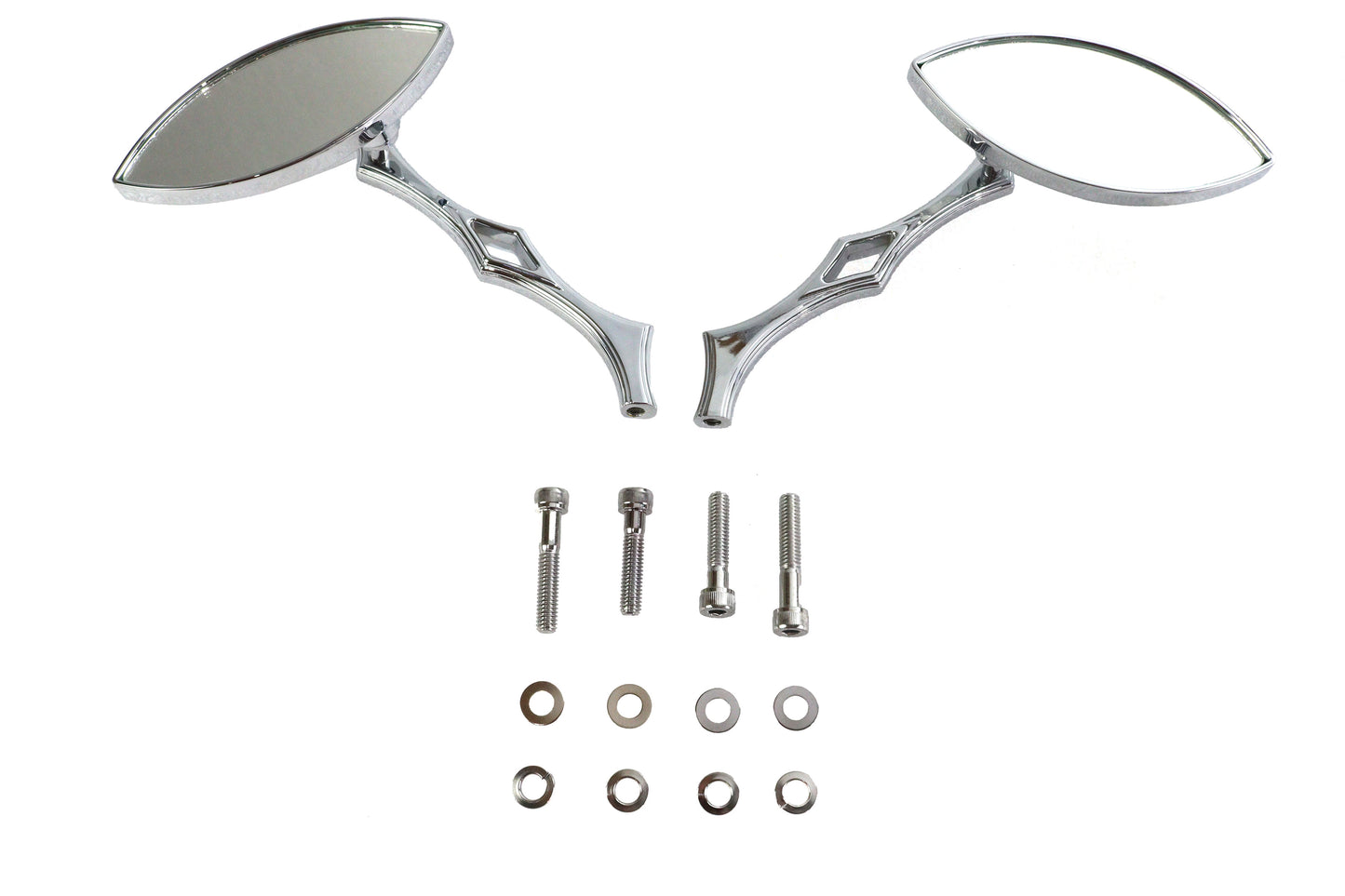 HARLEY Eagle Eye Spiegel-Set Billet Chrom Passt für 1965-UP alle Modelle, für linke und rechte Seite