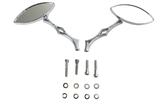 HARLEY Eagle Eye Spiegel-Set Billet Chrom Passt für 1965-UP alle Modelle, für linke und rechte Seite