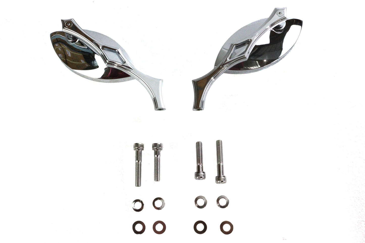 HARLEY Eagle Eye Spiegel-Set Billet Chrom Passt für 1965-UP alle Modelle, für linke und rechte Seite