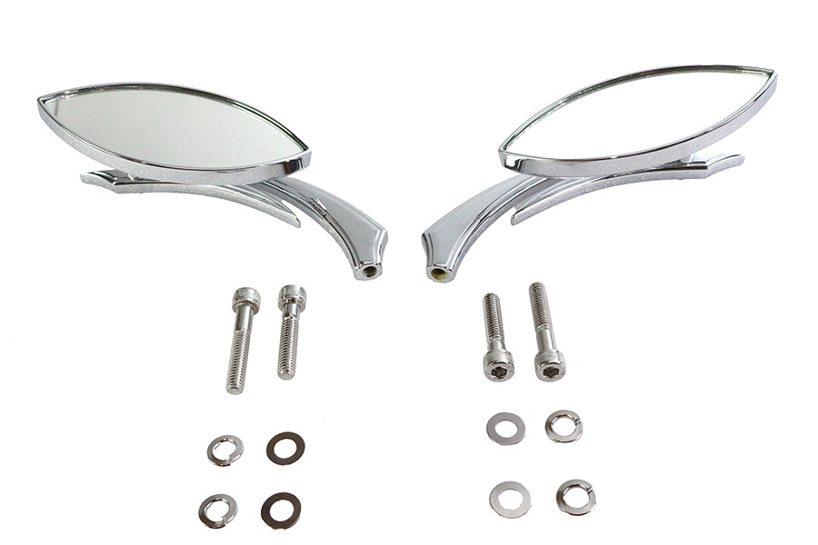 HARLEY Eagle Eye Mirror Set Billet Chrome Fits 1965-UP All, models for left and right side applicati