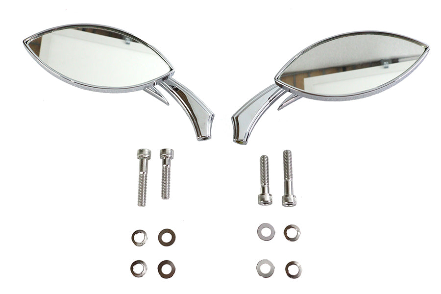HARLEY Eagle Eye Mirror Set Billet Chrome Fits 1965-UP All, models for left and right side applicati