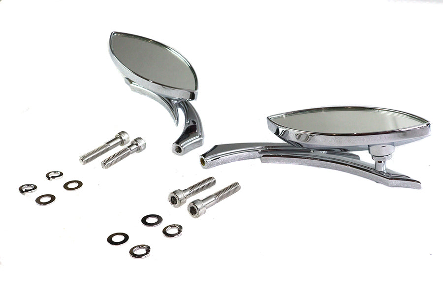HARLEY Eagle Eye Mirror Set Billet Chrome Fits 1965-UP All, models for left and right side applicati