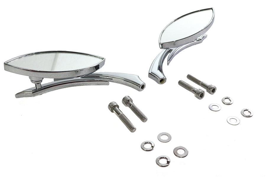 HARLEY Eagle Eye Mirror Set Billet Chrome Fits 1965-UP All, models for left and right side applicati