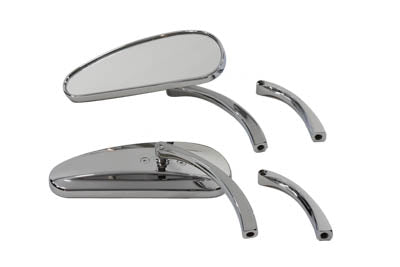HARLEY Deco Spiegel-Set Billet Chrom Passend für alle Modelle ab 1965, für links- und rechtsseitige Anbringung