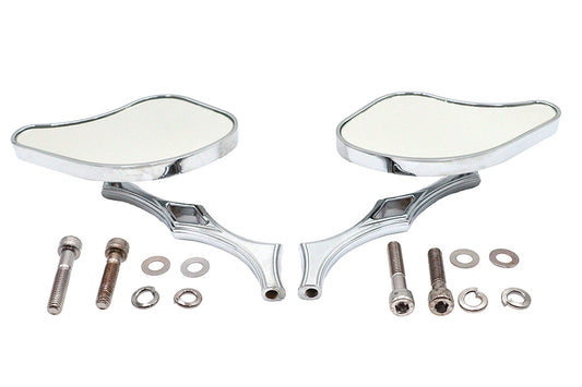 HARLEY Pork Chop Spiegel-Set Billet Passt für alle Modelle ab 1965, für links und rechts