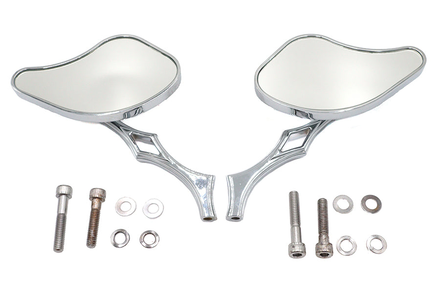 HARLEY Pork Chop Spiegel-Set Billet Passt für alle Modelle ab 1965, für links und rechts