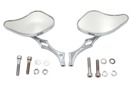 HARLEY Pork Chop Spiegel-Set Billet Passt für alle Modelle ab 1965, für links und rechts