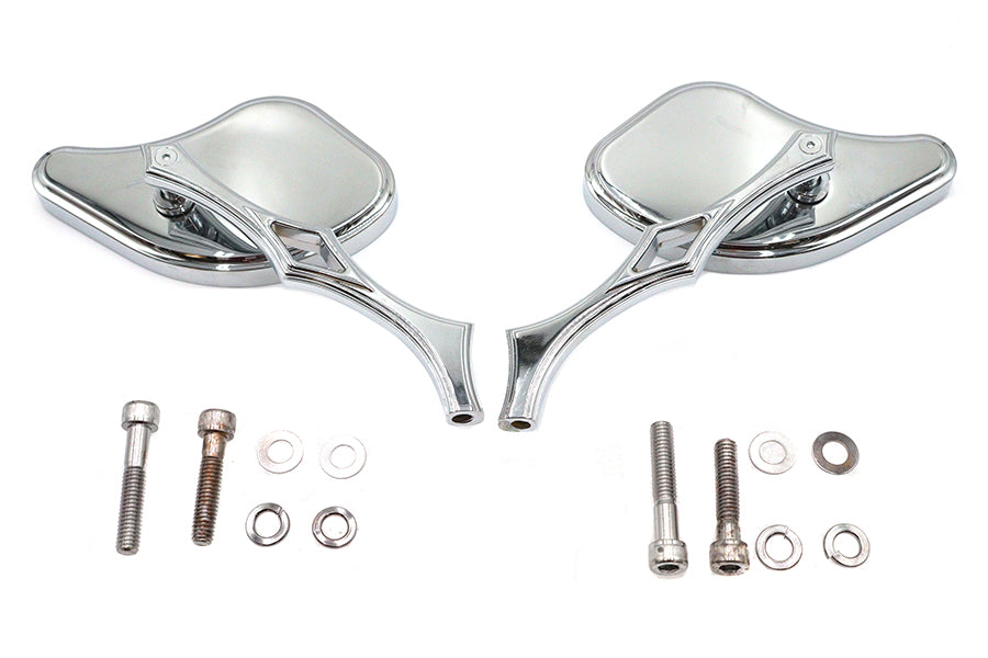 HARLEY Pork Chop Spiegel-Set Billet Passt für alle Modelle ab 1965, für links und rechts