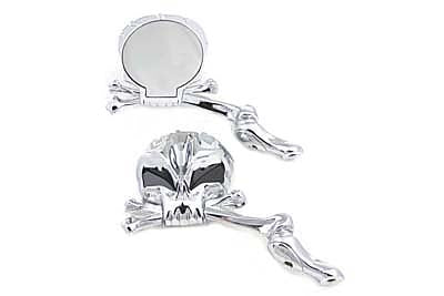 HARLEY Skull Mirror Set with Bone Stem fits 0-  All, models for left and right side application