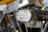 HARLEY Wyatt Gatling Chrom Vergaserabdeckung mit Rippen passend für 1975–1987 FL, 1980–1987 FX, 1971–1987 X