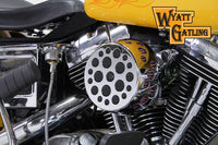 HARLEY Chrom Wyatt Gatling Luftfilter-Baugruppe passend für 1993-2015 FXST, 1993-2015 FLST, 1993-2017