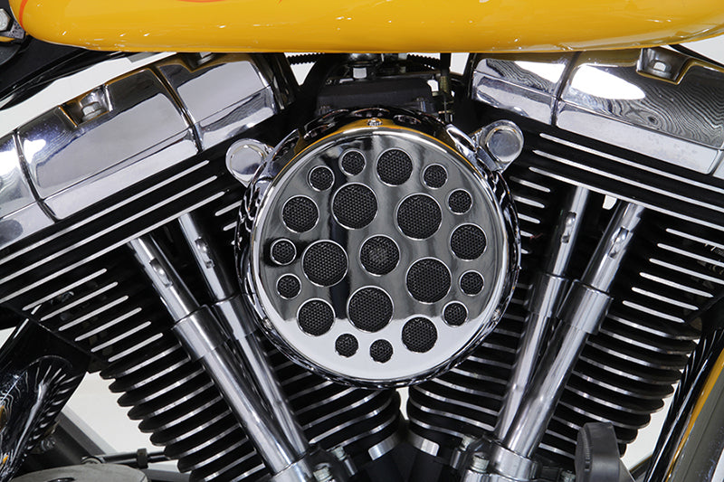 HARLEY Chrom Wyatt Gatling Luftfilter-Baugruppe passend für 1993-2015 FXST, 1993-2015 FLST, 1993-2017