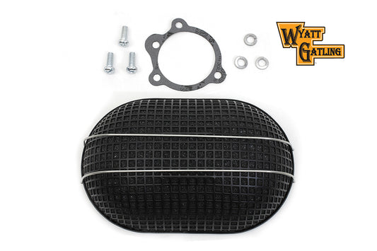 HARLEY Wyatt Gatling Black Turbo Air Cleaner fits 1972-1984 FL,  1972-1984 FX,  1972-1984 XL,