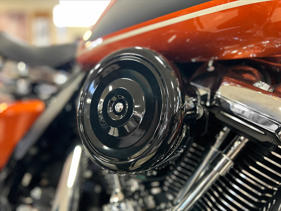 HARLEY Schwarzer, runder, gekürzter 7-Zoll-Luftfilterdeckel Passend für 2012-UP XL, 1200 V 2010-2017 FLST, 2