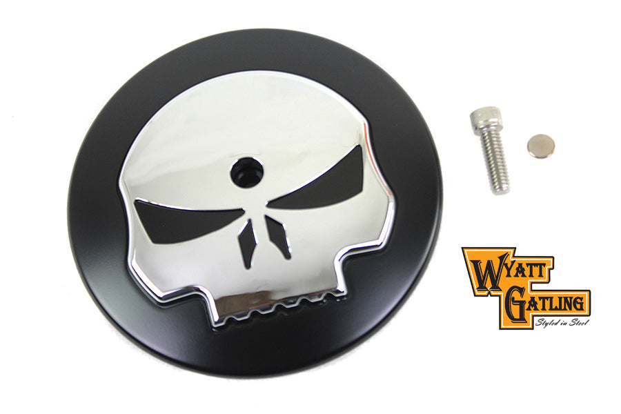 HARLEY Wyatt Gatling Skull Air Cleaner Cover Insert fits 1999-2013 FLT,  2000-2015 FXST,  1999-2008 FXD,  2000-2015 FLST,