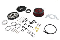 HARLEY Extreme Billet Luftfilter-Kit Luxe Style Schwarz Passend für 1999-2017 FXD, 1999-2007 FLT, 1999-2