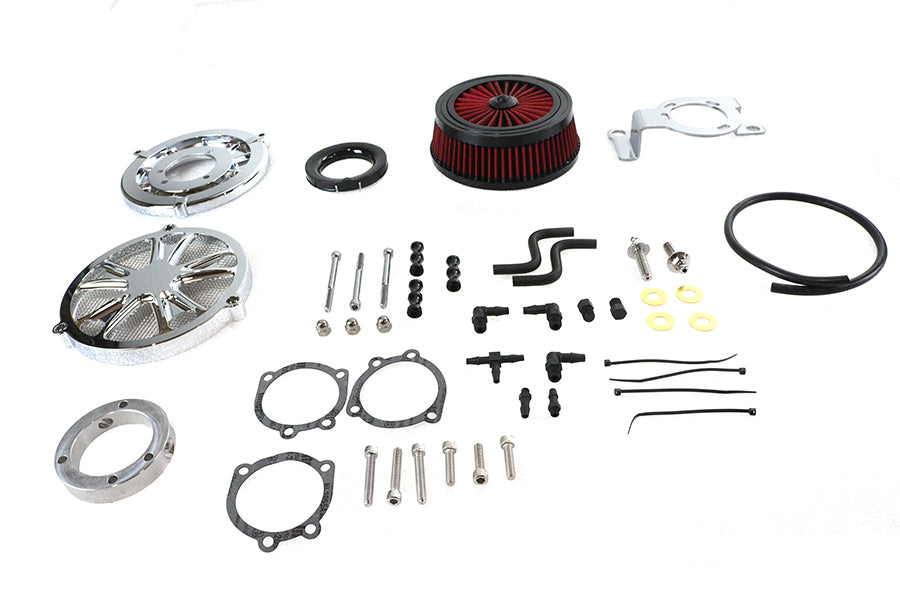 HARLEY Extreme Billet Luftfilter Kit Luxe Style Chrom Passt 1999-2017 FXD,   1999-2007 FLT,   1999-