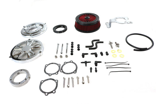 HARLEY Extreme Billet Luftfilter Kit Luxe Style Chrom Passt 1999-2017 FXD,   1999-2007 FLT,   1999-
