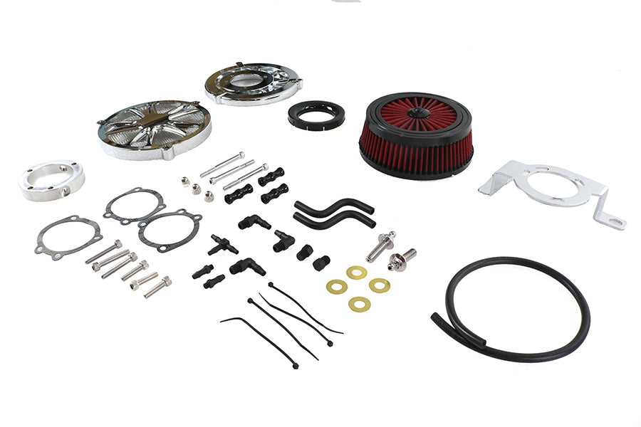 HARLEY Extreme Billet Luftfilter Kit Luxe Style Chrom Passt 1999-2017 FXD,   1999-2007 FLT,   1999-