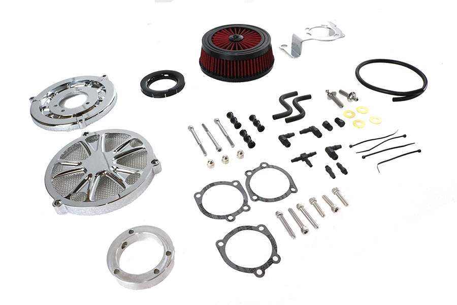 HARLEY Extreme Billet Luftfilter Kit Luxe Style Chrom Passt 1999-2017 FXD,   1999-2007 FLT,   1999-