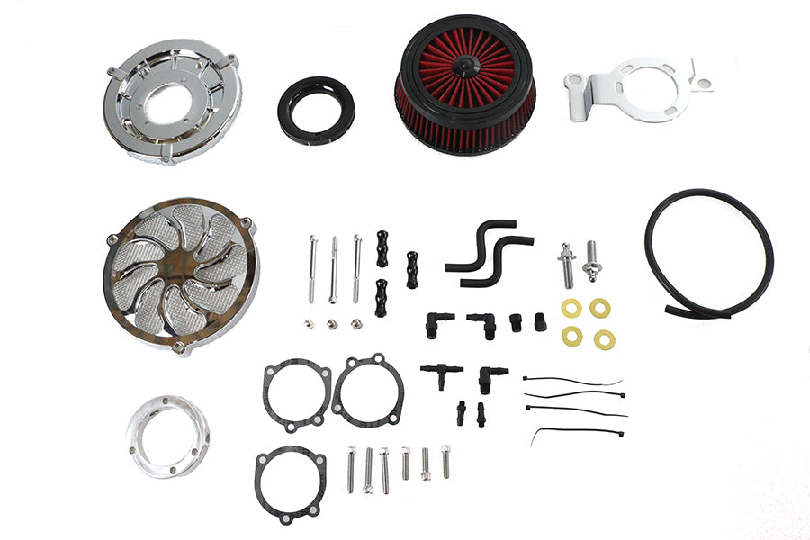 HARLEY Extreme Billet Luftfilter-Kit Torque Style Chrom Passend für 1999-2017 FLT, 1999-2007 FLT, 199