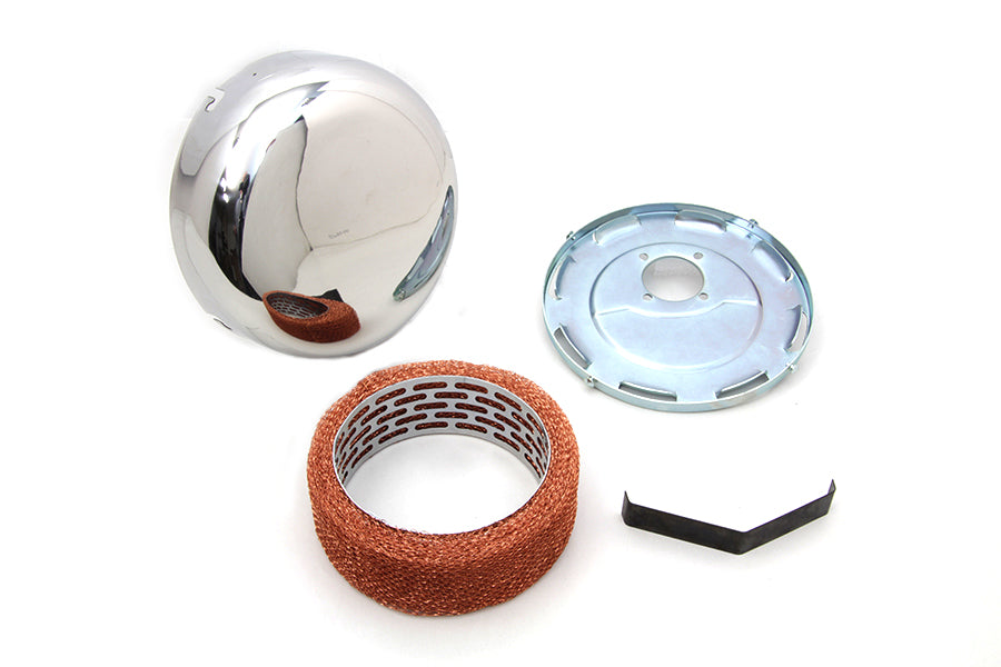 HARLEY Edelstahl glatter J-Slot Luftfilter passend für 1941-1948 UL, 1941-1952 WL,