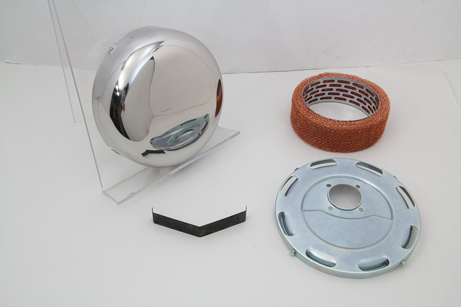 HARLEY Edelstahl glatter J-Slot Luftfilter passend für 1941-1948 UL, 1941-1952 WL,