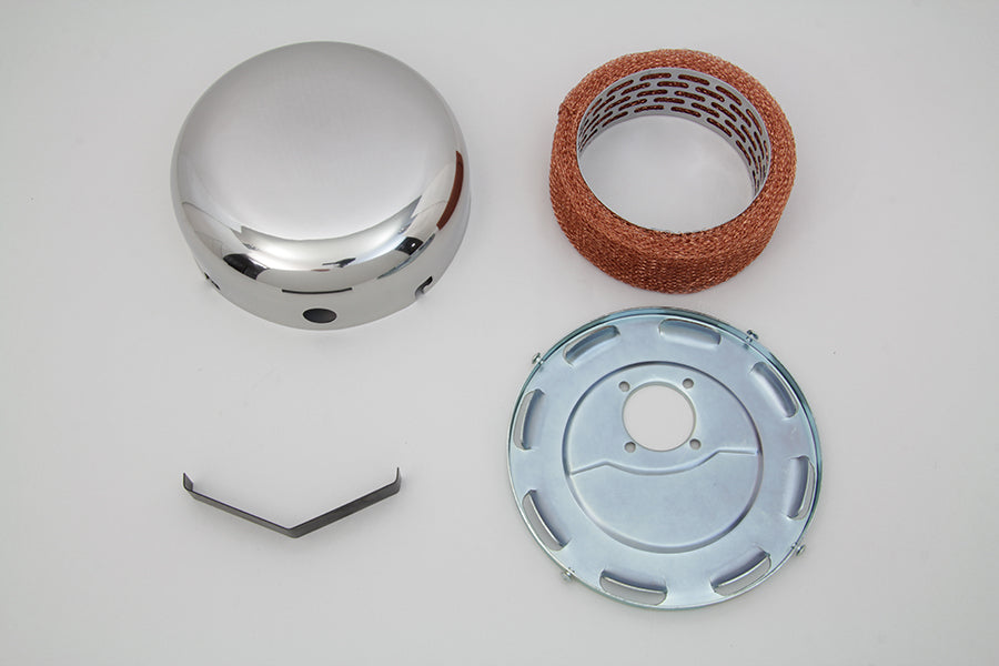 HARLEY Edelstahl glatter J-Slot Luftfilter passend für 1941-1948 UL, 1941-1952 WL,